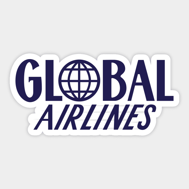 Global Airlines - Blue Background Sticker by jepegdesign